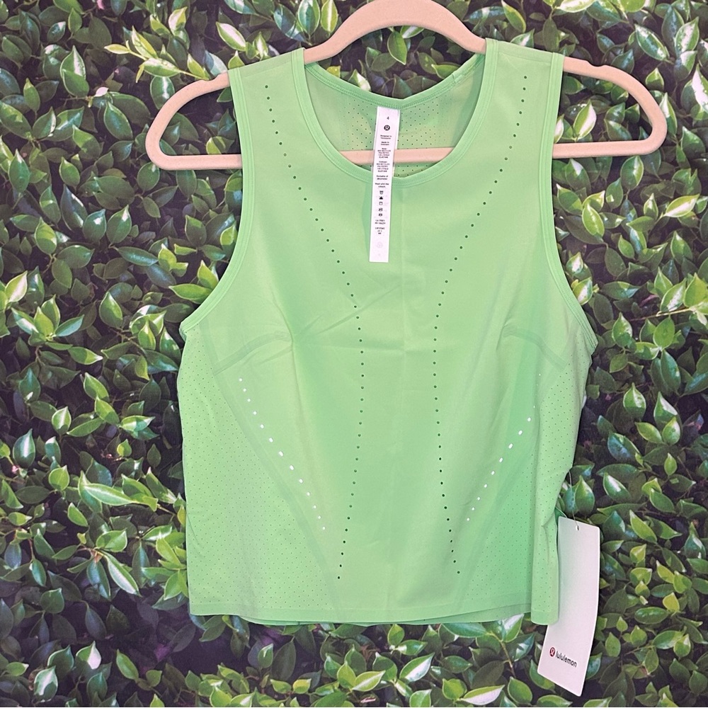 NWT LULULEMON Swift ventilated running tank green women’s 4 $68